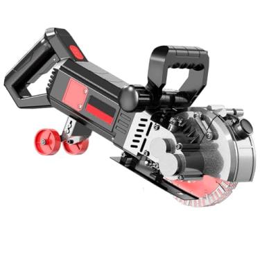 Imagem de 星姿 Máquina de entalhar de parede elétrica, máquina de corte de parede de concreto portátil de 8800W, com luz, profundidade ajustável, acessibilidade de ângulo reto, com 7 dentes de serra e coletor de