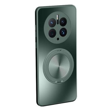 Imagem de HAO RIYLN Capa para Honor Magic 7 Pro/7, suporte de anel magnético, capa de telefone com suporte, proteção de lente de câmera, fina, policarbonato antiarranhões, verde, 7Pro