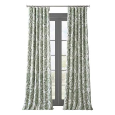 Imagem de HPD Half Price Drapes Cortinas de escurecimento para quarto e sala de estar com estampa floral para quarto e sala de estar (1 painel) 127 cm L X 246 C, Tea Time China Green