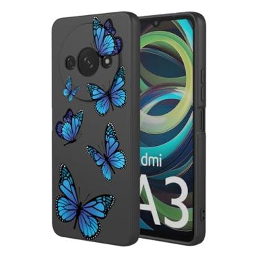 Imagem de HTXWXJC Capa de telefone para Redmi A3, capa Xiaomi Poco C61, 2312BPC51H 23129RN51X capa à prova de choque flexível bumper TPU capa macia padrão borboleta capa de telefone para Xiaomi Redmi A3
