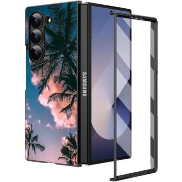 Imagem de HTTYYTRYT Capa para Samsung Galaxy Z Fold 6, resistente, ultrafina, à prova de choque, resistente a arranhões, antiderrapante, adequada para Samsung Galaxy Z Fold 6 5G (2024) - Palmeiras ao anoitecer