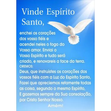 Imagem de Painel De Lona Bíblico Catequese Vinde Espirito Santo  -100x070cm - Fa