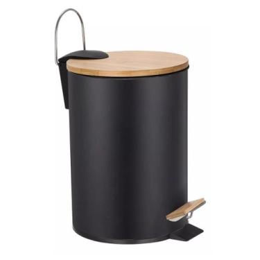 Imagem de Lixeira Round Preta 3 Litros Design Elegante Resistente - Kadê