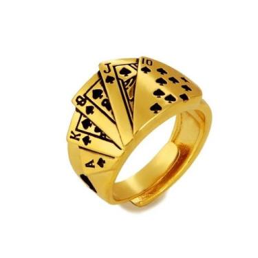Imagem de Anel Cartas de Baralho Poker Las Vegas - Banhado a ouro 18k - ToJoia18