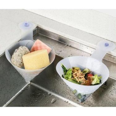 Imagem de Filtro Escorredor De Pia Dobrável Reutilizável Lixo Cozinha Lavável - 
