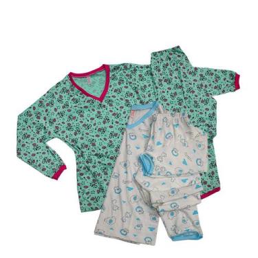 Imagem de Pijama Infantil Menina Algodão Baby Doll Longo Juvenil - Empório da Ro