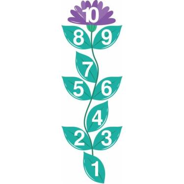 Imagem de Adesivo Para Chão Amarelinhas Flores E Folhas Laminado - Adesivos Kigr