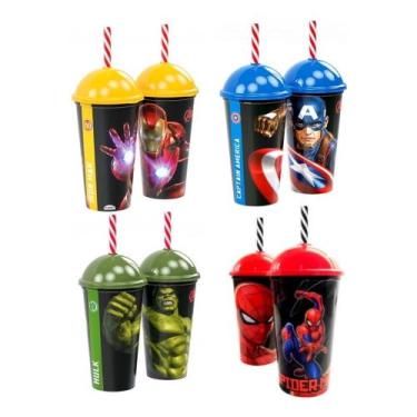Imagem de Coleção De Copo Vingadores Homem De Ferro Thor Hulk 500ml - Outro