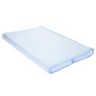 Imagem de Trocador De Bebê Chevron Azul Com Viés Azul Menino - Potinho de Mel