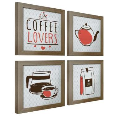 Imagem de Quadro Decorativo Cozinha Café Padaria Copa 20x20cm Kit 4 un - Arte na