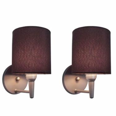 Imagem de Kit/2 Arandela Cilíndrica Md-2009 Base Cinza Cúpula em Tecido 14x15cm 