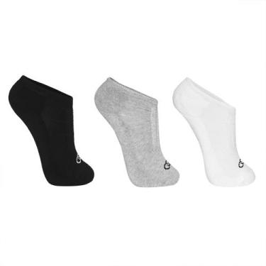 Imagem de Meia Olympikus Cano Invisível pacote c/ 3 pares Feminino, Preto, 33-38