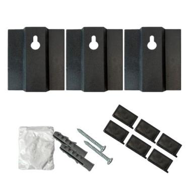 Imagem de Kit 3 Suportes Para Fixar Espelho De Parede Placas Quadros Armarios - 