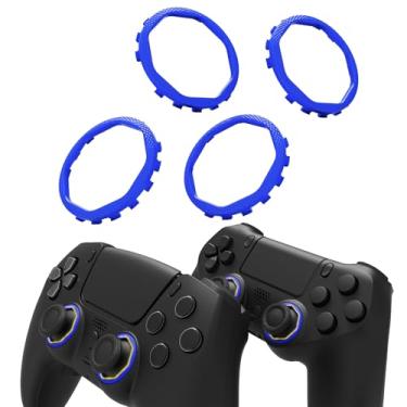 Imagem de eXtremeRate Redesigned Octagonal Gated Sticks Accent Rings Luna Shell for PS5 Controller, Replacement Accessory Ghost Shell for PS4 Controller - Not for Standard Faceplate - Blue