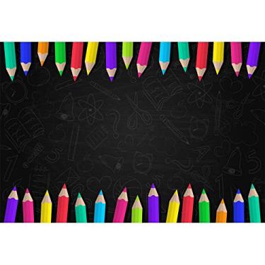 Imagem de Leyiyi — Lápis de pano de fundo para quadro negro de 20,32 x 15,24 cm para sessão de fotografia escolar infantil recém-nascido chá de bebê aniversário festa foto fundo