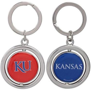 Imagem de FOCO Chaveiro NCAA Kansas Jayhawks Basketball Spinner, azul