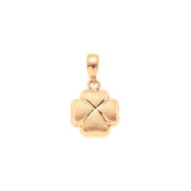 Imagem de Pingente banhado ouro 3x 24k 18k e 22k feminino trevo de quatro folhas