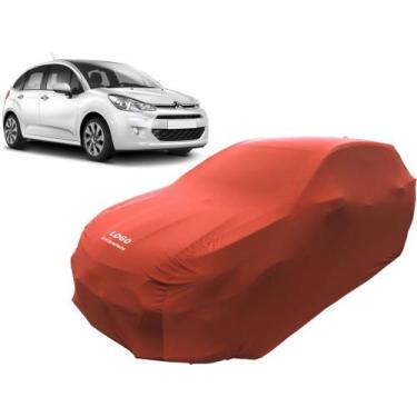 Imagem de Capa Automotiva Para Citroen C3 Tecido Helanca Lycra - Mz, Vermelha