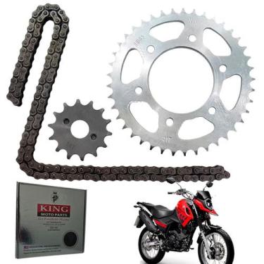 Imagem de Kit Relação Transmissão Xtz 150 Yamaha Crosser 2014 Até 2024 Aço 1045 