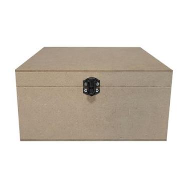 Imagem de Caixa Quadrada com Dobradiça e Fecho Personalizado 20x20x10 Kit 5un Md