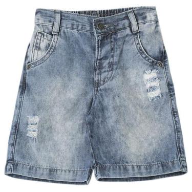 Imagem de Shorts Bebê Look Jeans 1/2 Cós Jeans - UNICA - M, Azul, M