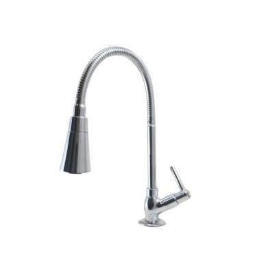 Imagem de Torneira Gourmet Cônico Duplo Jato Metal Inox Pia Cozinha Mesa / Banca