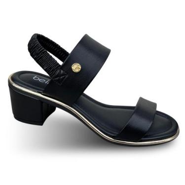 Imagem de Sandália Feminina Beira Rio Salto Quadrado Baixo Confortável Calce Fác