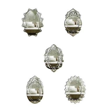 Imagem de Kit Mini Espelhos Decorativos venezianos Pegui Fireze 5 pçs - CREATUS,