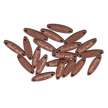 Imagem de Etiqueta Feita à Mão de 100 Peças, 200 Peças de Botões de Madeira Ovais Etiqueta Feita à Mão Botão de Madeira Oval Etiqueta de Etiqueta Feita à Mão 2 Furos Botões Decorativos de