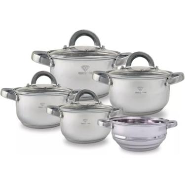 Imagem de Jogo De Panelas Alemãs de Aço Cirurgico Inox 19 Peças