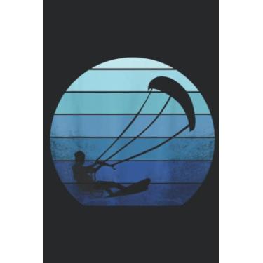 Imagem de Retro Summer Sunset Parachute Water Sport KiteSurfing Meme: Lined Journal Notebook To Do Schedule, Medium 6x9 Inches, 100 Pages, Printed Cover