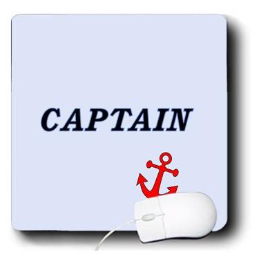 Imagem de 3drose Mouse pad Captain de termo náutico em azul com âncora vermelha