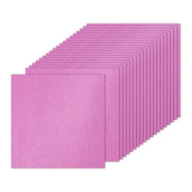 Imagem de PATIKIL 20 folhas de cartolina rosa escuro com glitter 25,4 x 25,4 cm, papel quadrado brilhante brilhante para artesanato 250 g/m² para scrapbook, arte faça você mesmo, festa de casamento
