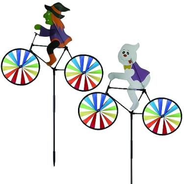 Imagem de 2 Pack 20 Inches Halloween Witch & Ghost Bike Spinner Decorations Pinwheels with Stakes Windmill Wind Spinners Outdoor for Yard Garden Lawn, Large Pin Wheels Halloween Accessories Gifts