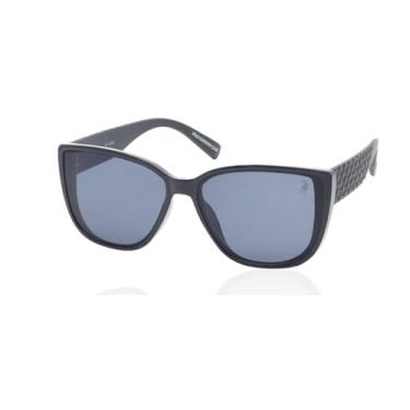 Imagem de Óculos de Sol Clássico Polo London Club, lente em Policarbonato com Proteção UV400 em - Kit contém Case Couro ECO (Preto)