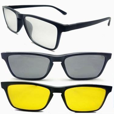 Imagem de Armação Óculos Clipon Filtro Uv Polarizado 3 Em 1 Mod 2202 - Cenoura ó