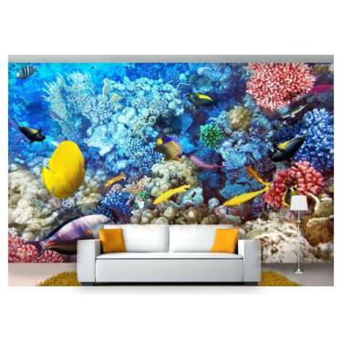 Imagem de Papel De Parede Animais Fundo Do Mar Coral 3D Anm206 - Você Decora