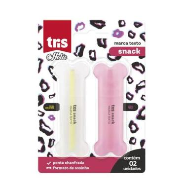 Imagem de Marca Texto Holic Pets Ossinhos Kit Com 2 Cores Tris  