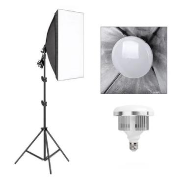 Imagem de Kit Iluminação Softbox 50x70cm com Lâmpada Bivolt 150W e Tripé Ilumina