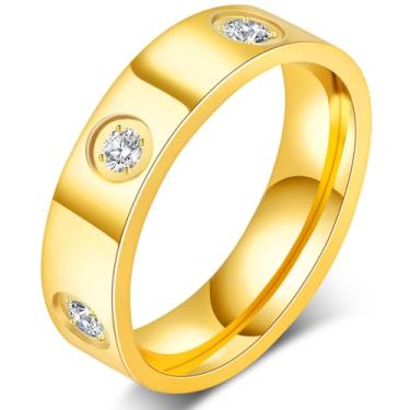 Imagem de AmorArtSky Anel de amor anéis de prata de ouro 18k: anel de amizade com design de parafuso incrustado zircônia cúbica aço inoxidável alianças de compromisso de casamento joias dia das mães presentes de aniversário para mulheres, tamanho 6-10, 6 7 8 9 10, Metal, Zircônia cúbica