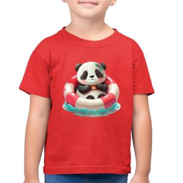 Imagem de Camiseta Algodão Infantil Ursinha  Relaxando Na Piscina - Foca na Moda