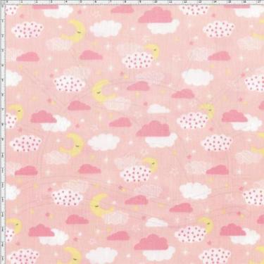 Imagem de Tecido Estampado para Patchwork - Mundo dos Sonhos Meia Lua e Nuvens F