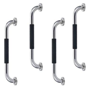 Imagem de Barra de Apoio 40cm Inox Suporte Antiderrapante Kit 4 unidades Banheir
