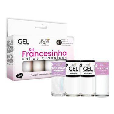 Imagem de Kit Francesinha Unhas Clássicas 4 Esmaltes Efeito Gel Seca sem Cabine 