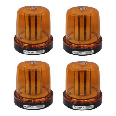 Imagem de Kit 4un Giroled Giroflex Ambar Guincho Segurança 12/24v - AUTOPOLI