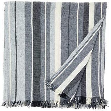 Imagem de Manta Ouro Preto 1,40m x 1,40m Algodão para Sofá, Cinza