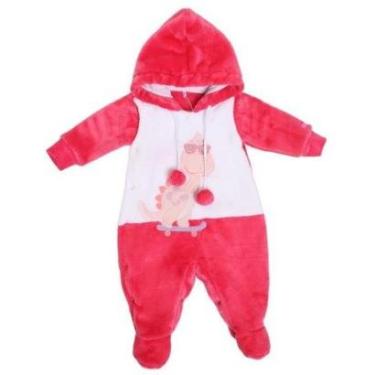 Imagem de Macacão Luxo Pelo Bordado Bebê Menina Capuz Lessa Kids B8906-Feminino