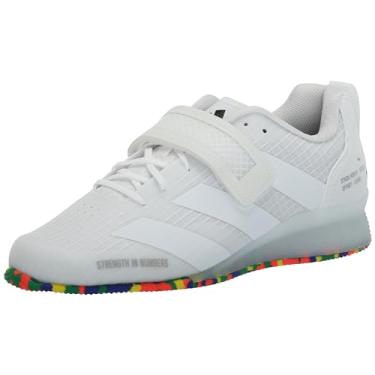 Imagem de adidas Tênis adulto unissex Adipower Weightlifting 3 Cross Trainer, Branco/Preto, 4.5 Women/3.5 Men