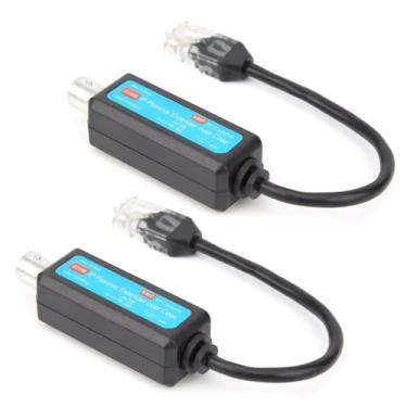 Imagem de 1 par de extensor lP coaxial passivo, linhas coaxiais de câmera HD de rede 10/100Mbps para câmera IP NVR
