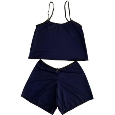 Imagem de Baby Doll Liso Feminino Casual Para Dormir Confortável Helanca Cropped
